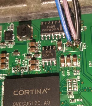 UART connector with wires soldered