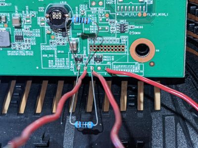 UART reworked with through-hole components