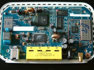 Netgear DG834 v3 PCB top side