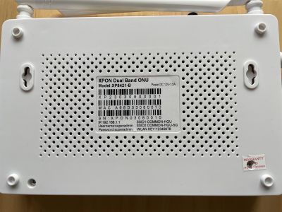 Smartfiber XP8421-B Bottom side label