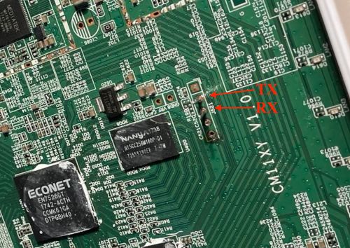 Shows what pins to connect to for serial communication